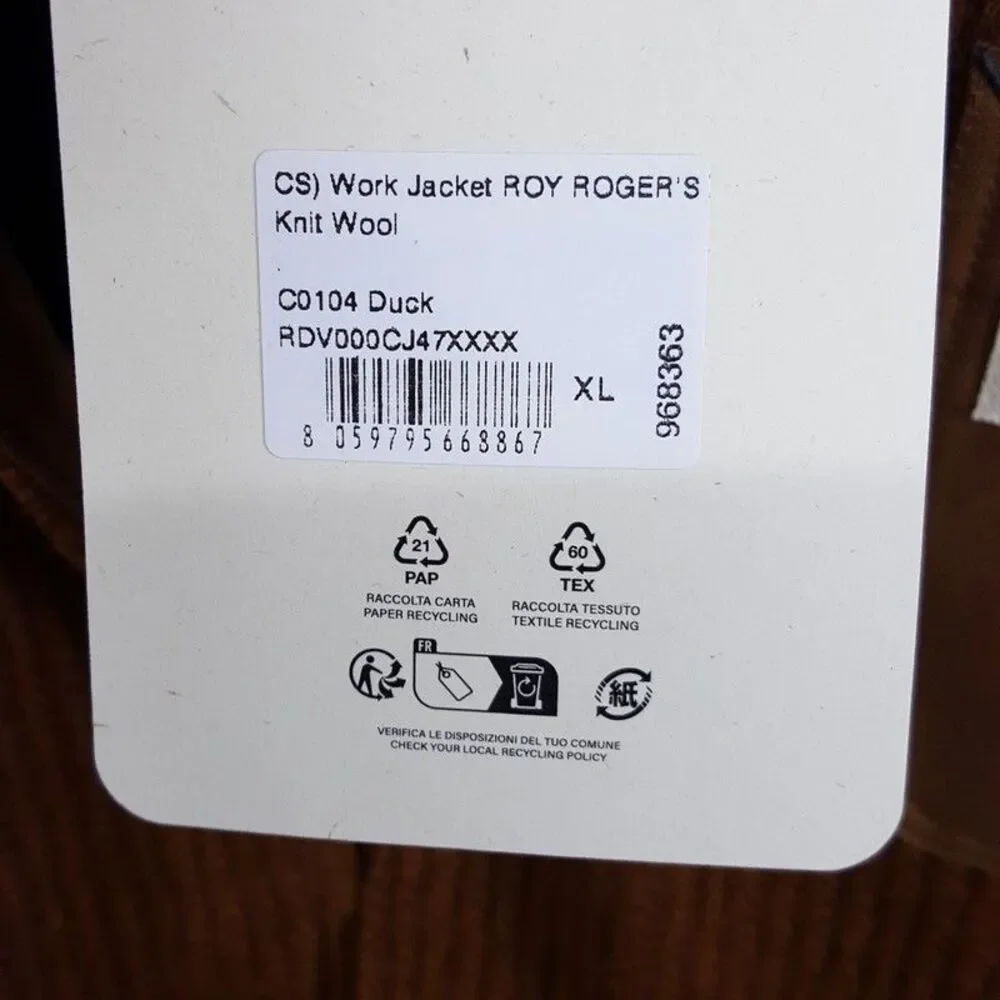 ROY ROGERS X DAVE'S NEW YORK Jacket Mens XL Brown Wool Knit Work Duck $585 - Picture 3 of 7